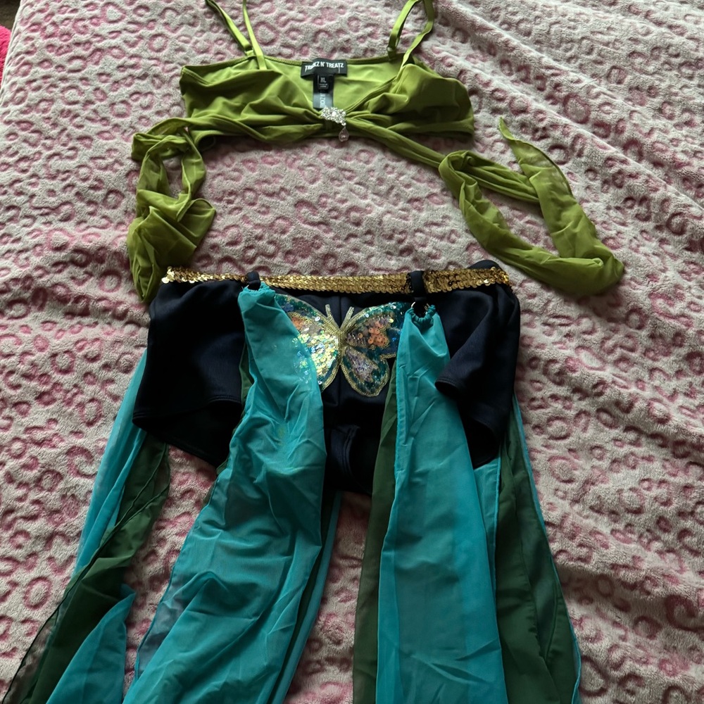 Green and Blue Dance Costume with Butterfly Detail- Britney Spears DollsKill